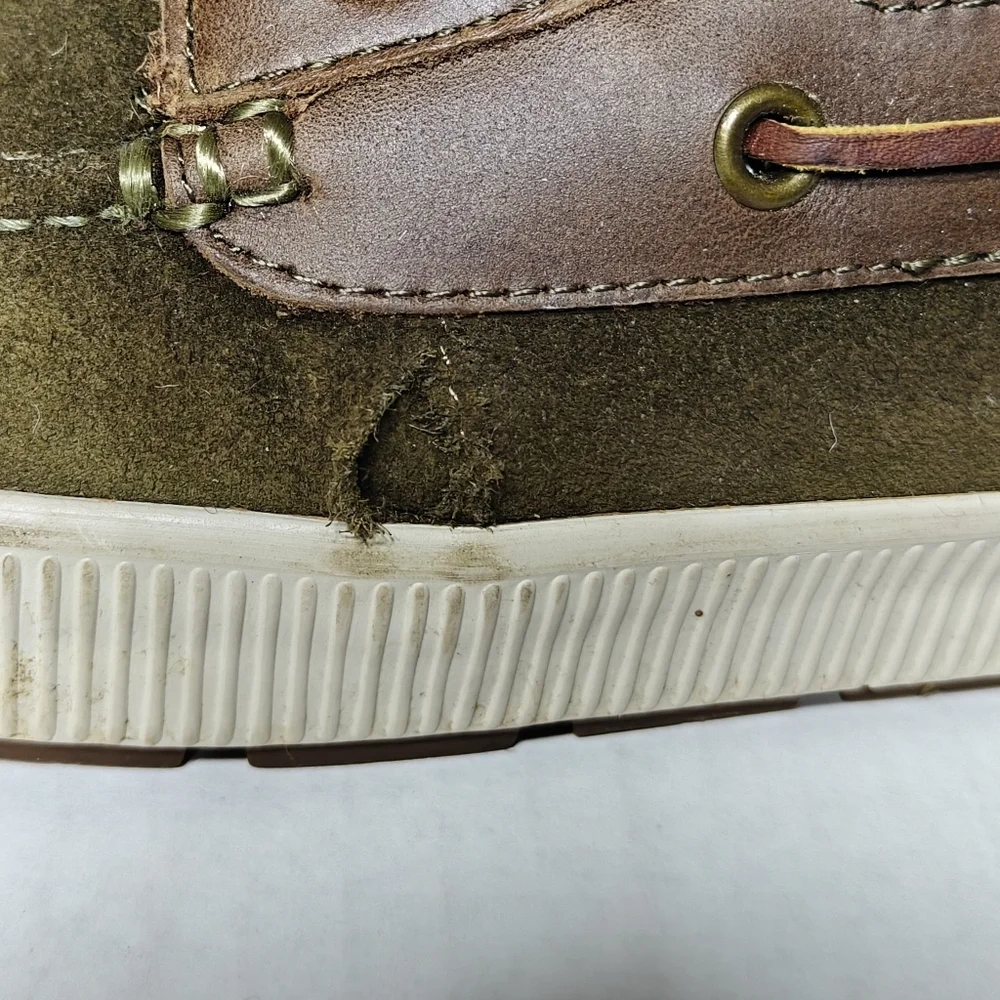 Polo Ralph Lauren Delmont Leather Boat Olive Brown Boots Shoes Men's Size 10D
